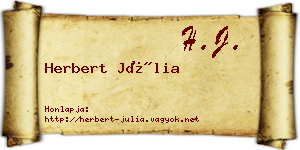 Herbert Júlia névjegykártya